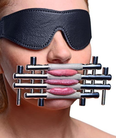 Stainless Steel Lips And Tongue Press Silver