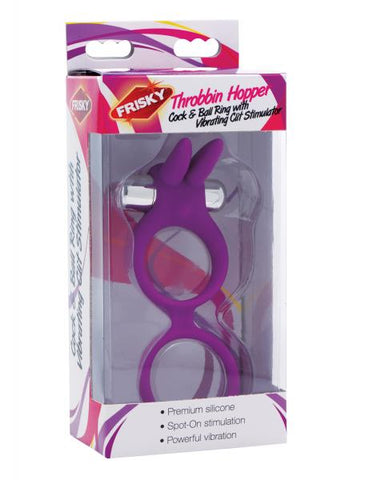 Throbbin Hopper Cock & Ball Ring Vibrating Purple