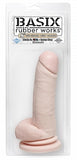 Basix Rubber 8 inches Dong Suction Cup Beige