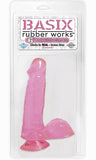 Basix Rubber Works 6 inches Suction Cup Pink Dong