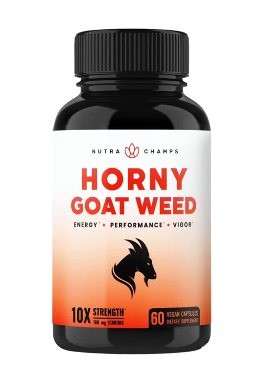 NutraChamps 10X Strength Horny Goat Weed 60 Vegan Capsules