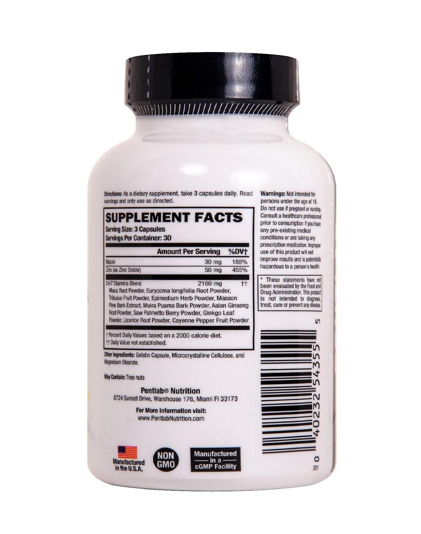 Pentlab 24/7 Stamina 90 Capsules Men Testosterone Enlargement Booster