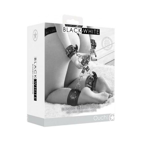 Black & White Hogtie W/ Hand & Ankle Cuffs Bonded Leather