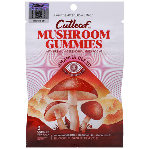Cutleaf Mushroom Gummies Amanita Blend Blood Orange 10 Pack