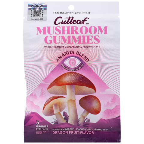 Cutleaf Mushroom Gummies Amanita Blend Dragon Fruit 10 Pack