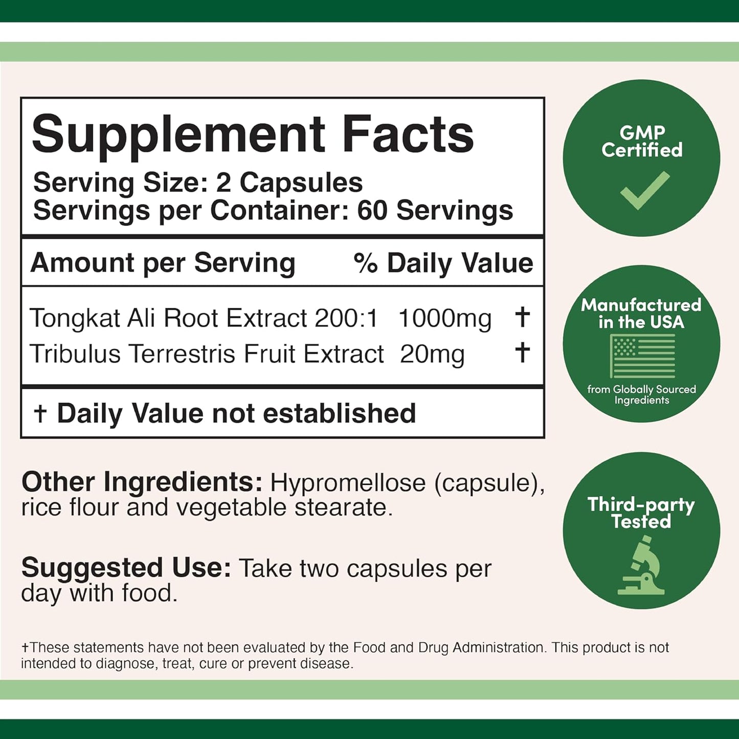 Double Wood Herbal Tongkat Ali Complex120 Capsules