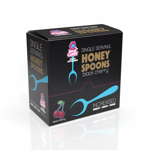 Rock Candy Honey Spoons Black Cherry Sexual Supplement 24Ct Display
