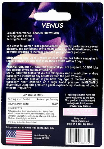 2K Kangaroo Pink Venus For Her Sexual Vaginal Lubrication 2 Pills Pack