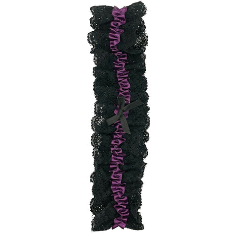 Lace Garter Black/Purple O/S