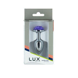 Lux Active Purple Rose 3.5in Metal Butt Plug Small