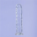 Addiction Crystal 8 Vertical Dong Clear Tpe W/ Bullet "