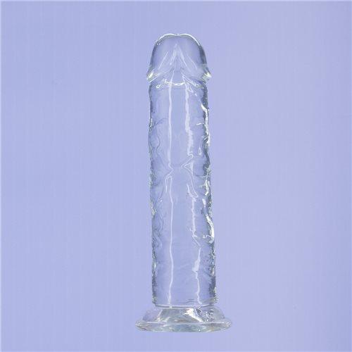Addiction Crystal 8 Vertical Dong Clear Tpe W/ Bullet "