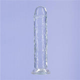 Addiction Crystal 8 Vertical Dong Clear Tpe W/ Bullet "