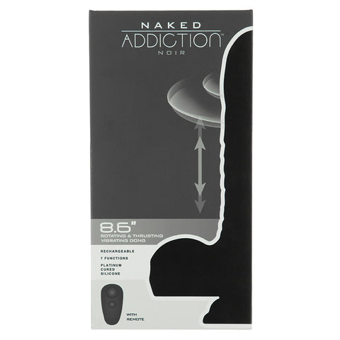 Naked Addiction Silicone Rotating & Thrusting Dildo-Noir 8.6 Inch