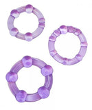 Beaded Elastomer C Rings 3 Pieces Pack - Purple