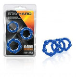 Beaded C Rings 3 Pieces Blue