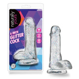 Naturally Yours 6 inches Glitter Cock Sparkling Clear