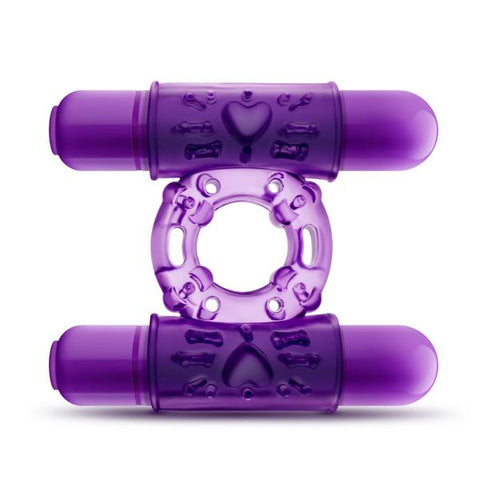 Double Play Dual Vibrating Cock Ring Purple