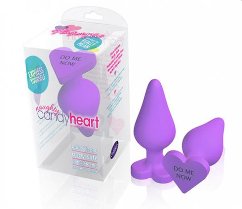 Naughty Candy Heart Purple Butt Plug