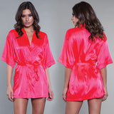 BeWicked Satin Robe-Hot Pink X-Large-Hanging