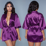 BeWicked Satin Robe-Purple 3X-Hanging