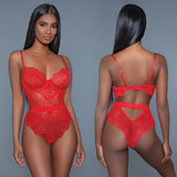 Bewicked Bettany Bodysuit-Red Large-Boxed