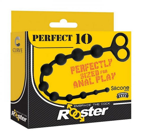 Rooster Perfect 10 Anal Beads Black