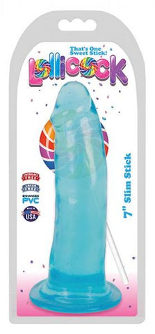 Lollicock 7 inches Slim Stick Dildo Berry Ice Blue