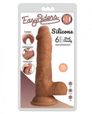 Easy Riders Dual Density 6 Inches Silicone Dong, Balls Beige