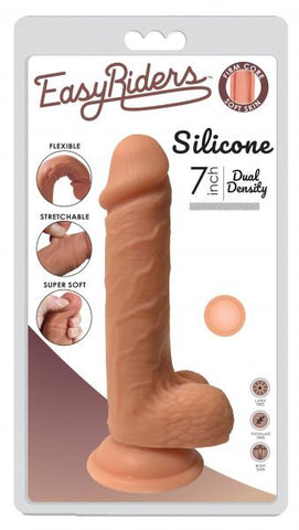 Easy Riders Dual Density 7 inches Silicone Dong With Balls