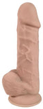 Fleshstixxx Silicone 8 inches Dildo with Balls Beige