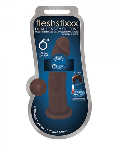 Fleshstixxx 6 inches Silicone Dildo No Balls Brown