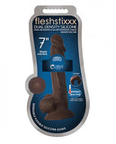 Fleshstixxx 7 inches Silicone Dildo with Balls Brown