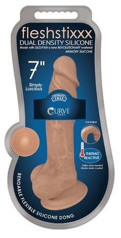 Fleshstixxx 7 inches Silicone Dildo With Balls Latte