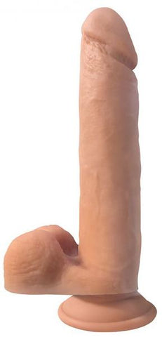 Big Shot 10 inches Vibrating Silicone Dong with Balls Beige