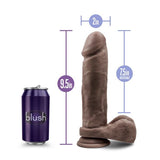 Au Naturel 9.5 Inches Dildo with Suction Cup Brown