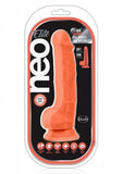 Neo Elite 7.5 inches Silicone Dual Density Cock with Balls Orange