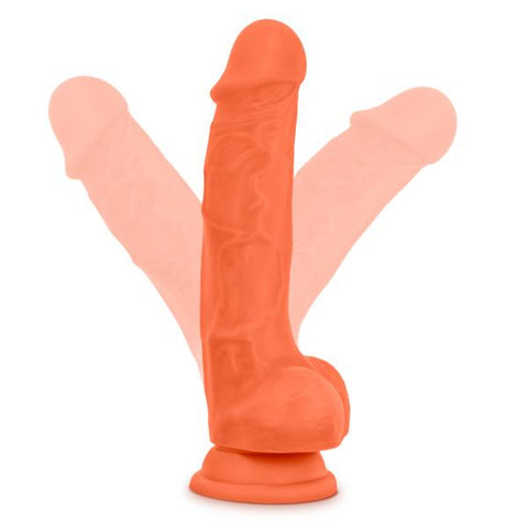 Neo Elite 7.5 inches Silicone Dual Density Cock with Balls Orange