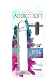 Addiction Crystal 9 Vertical Dong Clear Tpe W/ Bullet "