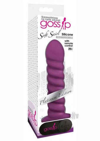 21x Soft Swirl Silicone Rechargeable Vibrator With Control - Violet