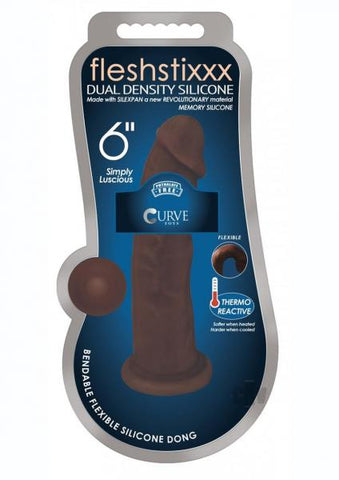 Fleshstixxx 6 inches Silicone Dildo No Balls Brown