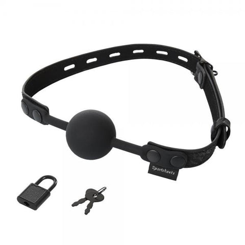 Sincerely Locking Lace Ball Gag Black O/S
