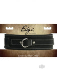 Edge Lined Leather Collar Black O/S