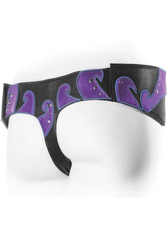 Connoisseur Amazon Single Strap Harness Black And Purple