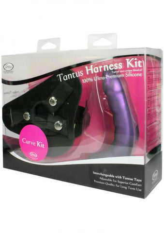 Curve Harness And Silicone Dong Kit 6 Inch Midnight Purple