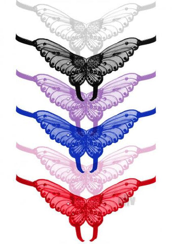 Butterfly Crotchless Pearl 12pk Os Asst