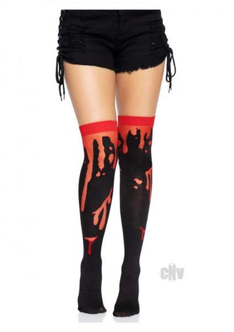 Splatter Thigh Highs Os Red