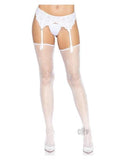 Daisy Dot Stocking Scallop Top Os White