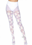 Daisy Nylon Sheer Tights Os White