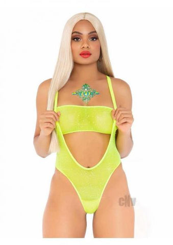 Rhinestone Mesh Bandeau/body Os 2pc Ylw